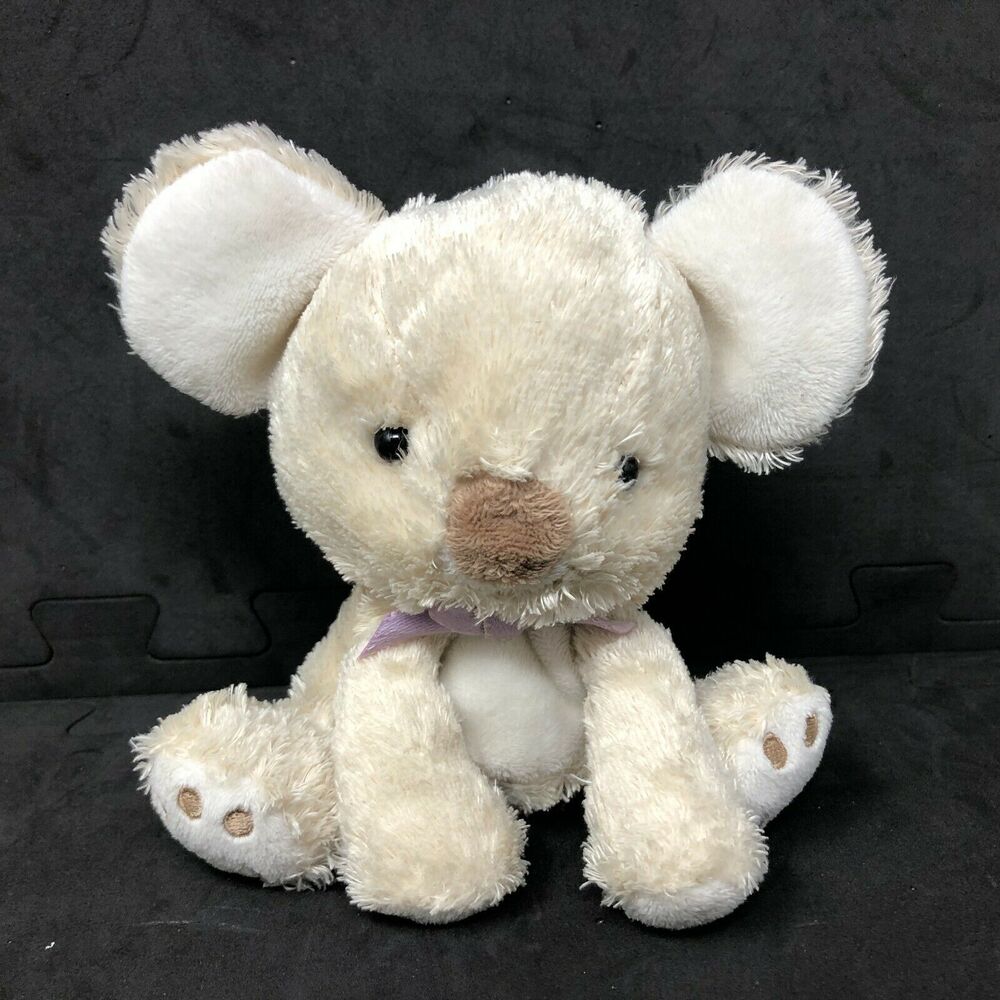 Carters Child of Mine Koala Bear Plush‎ Cream Stuffed 6" Teddy Purple Bow 88879